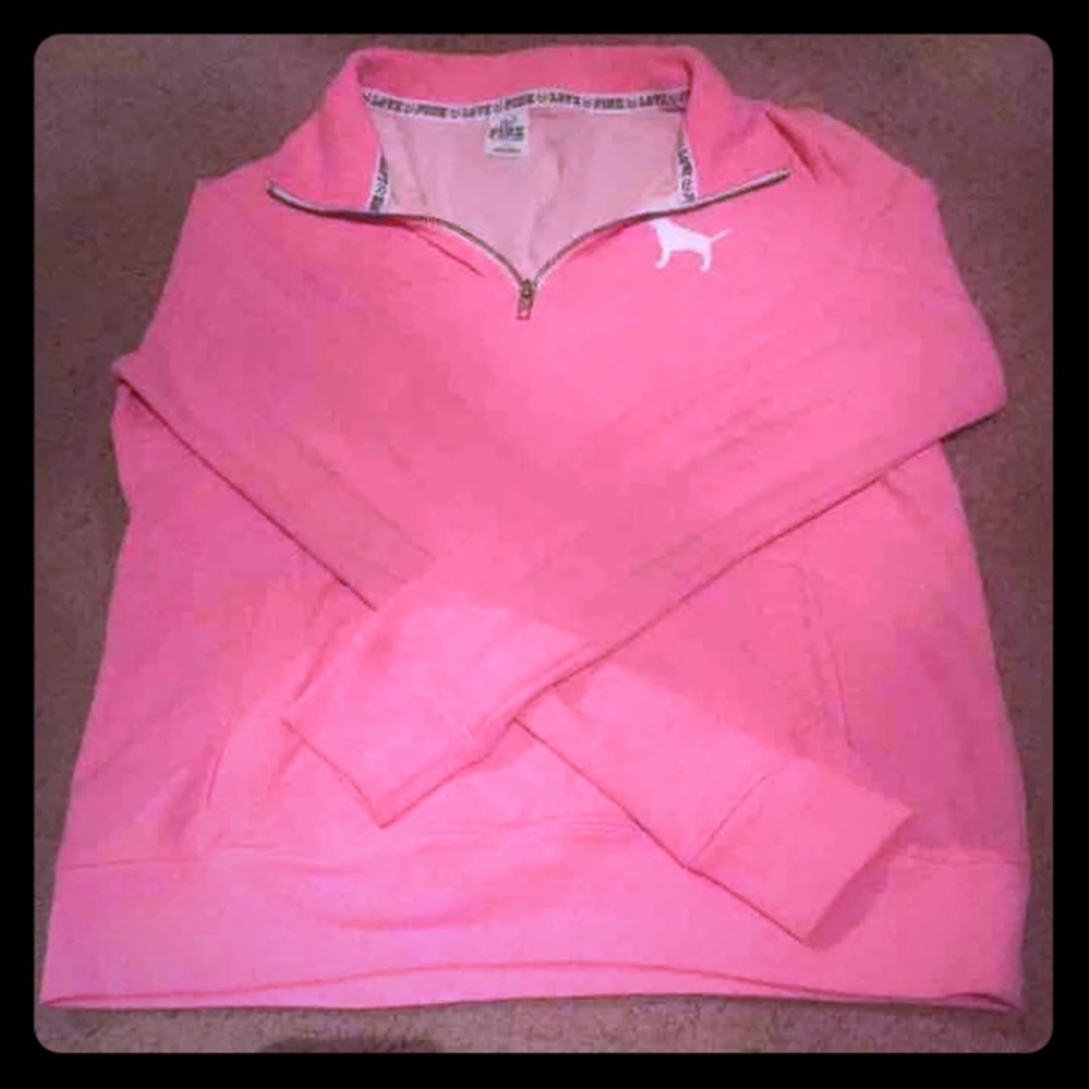 PINK half zip up hoodie